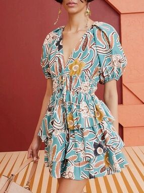 Ulla Johnson Farah Silk Dress in Topaz